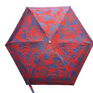 Burberry Water Rose Compact Umbrella, Blue and Red